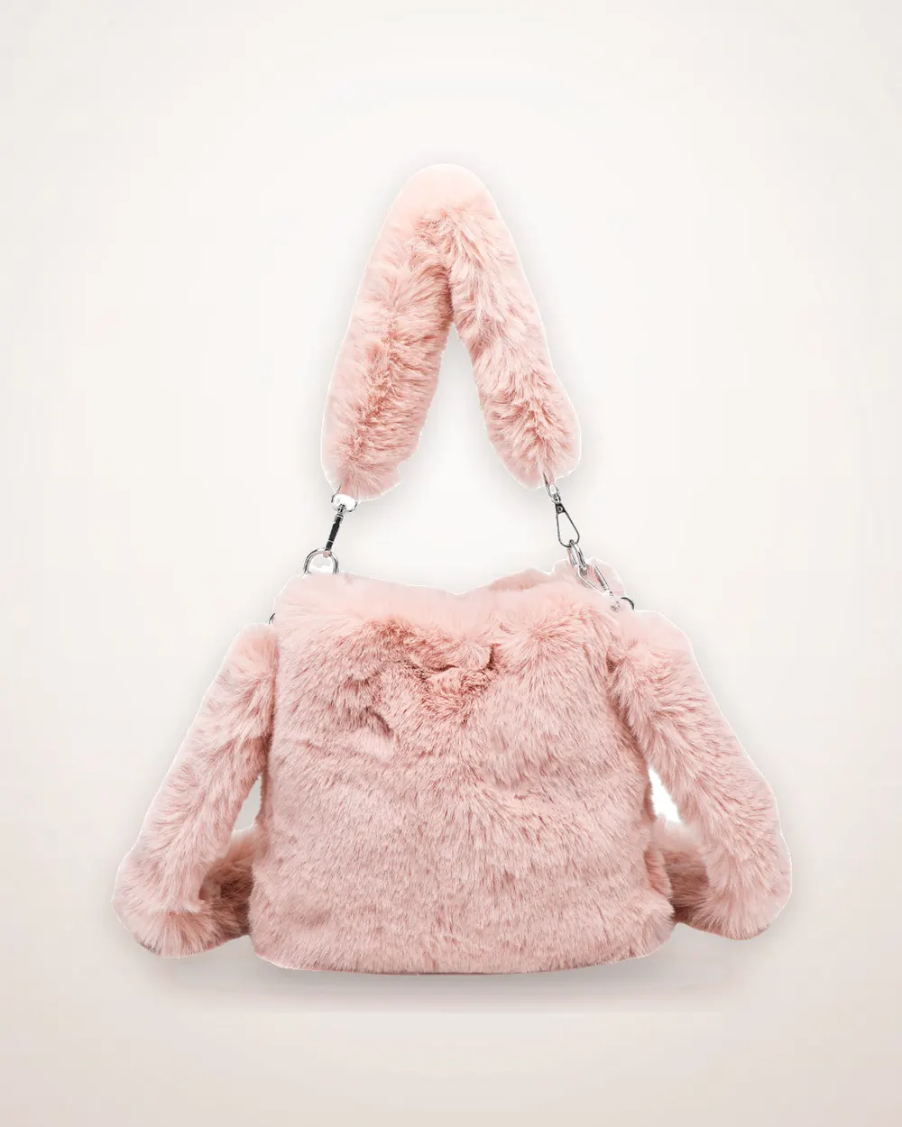 Fluffy Plush Top-Handle Shoulder Bag