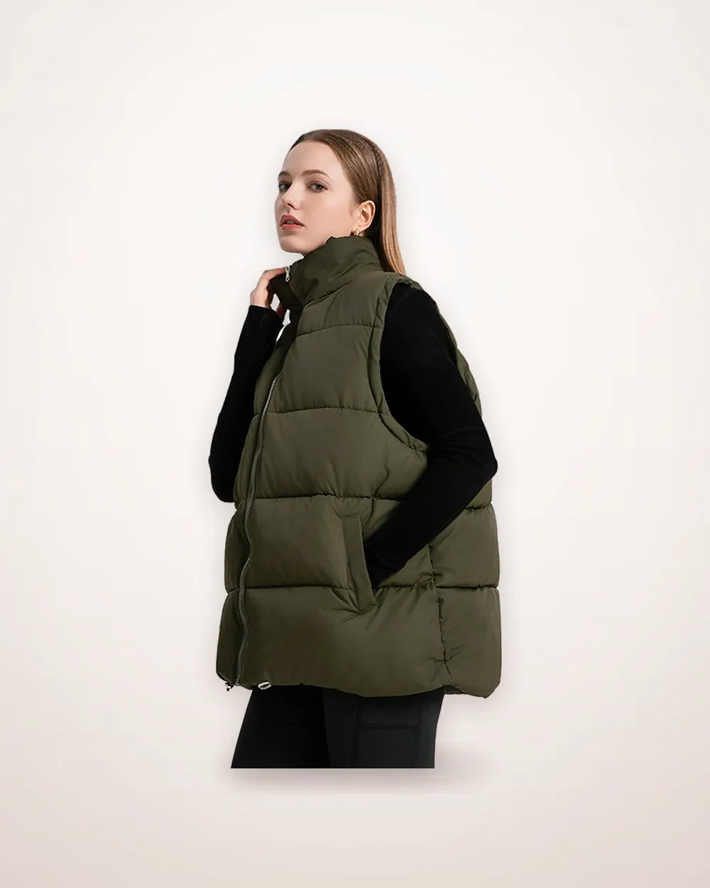 Stand Collar Quilted Puffer Vest