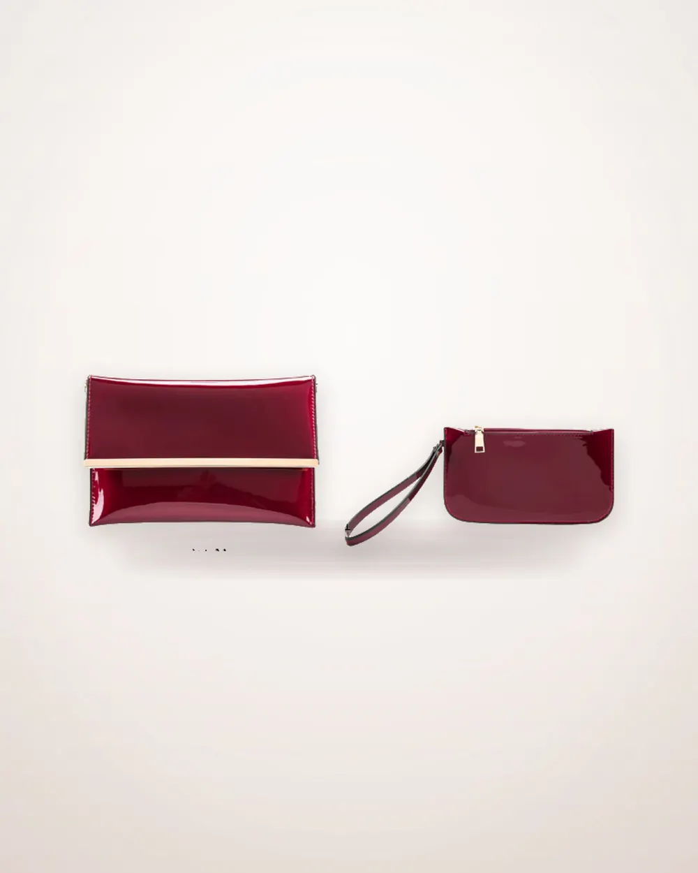 3-Piece Patent Leather Handbag Set
