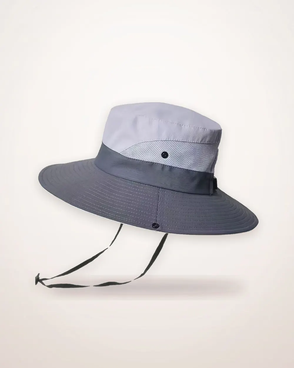 Wide-Brim Color-Block Sun Hat