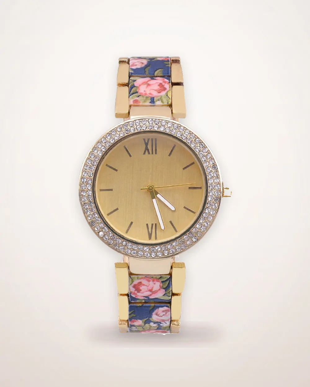 Printed Dial Steel Watch for Women