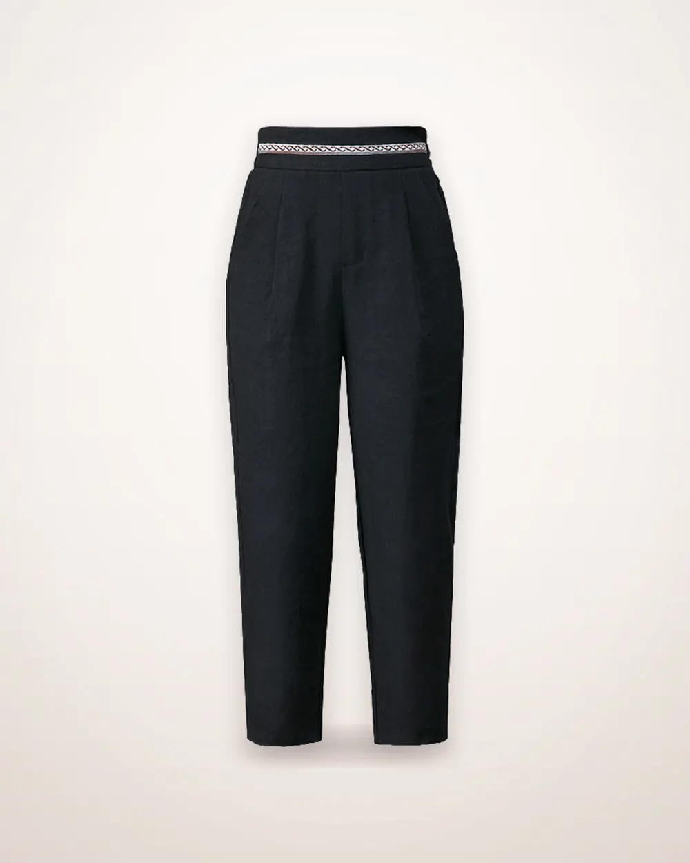 High-Waist Linen Harem Pants