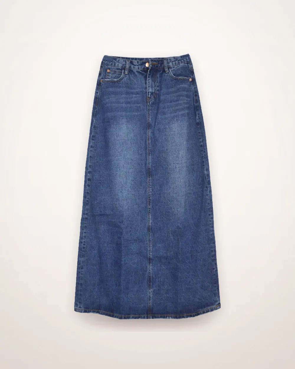 Frayed Hem Denim A-Line Skirt