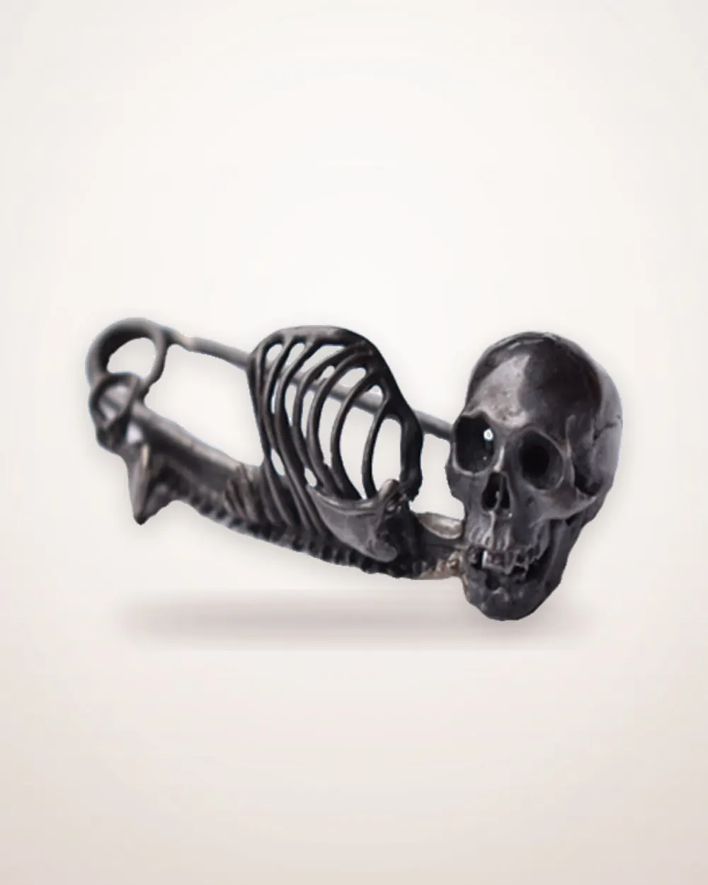 Antiqued Skeleton Motif Brooch