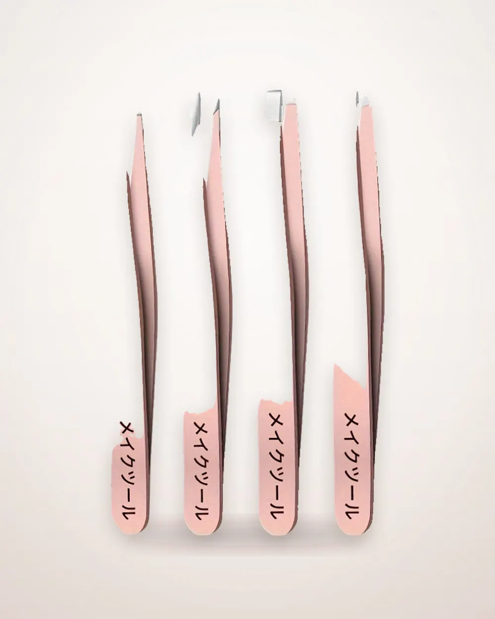 4-Piece Stainless Steel Brow Tweezer Set