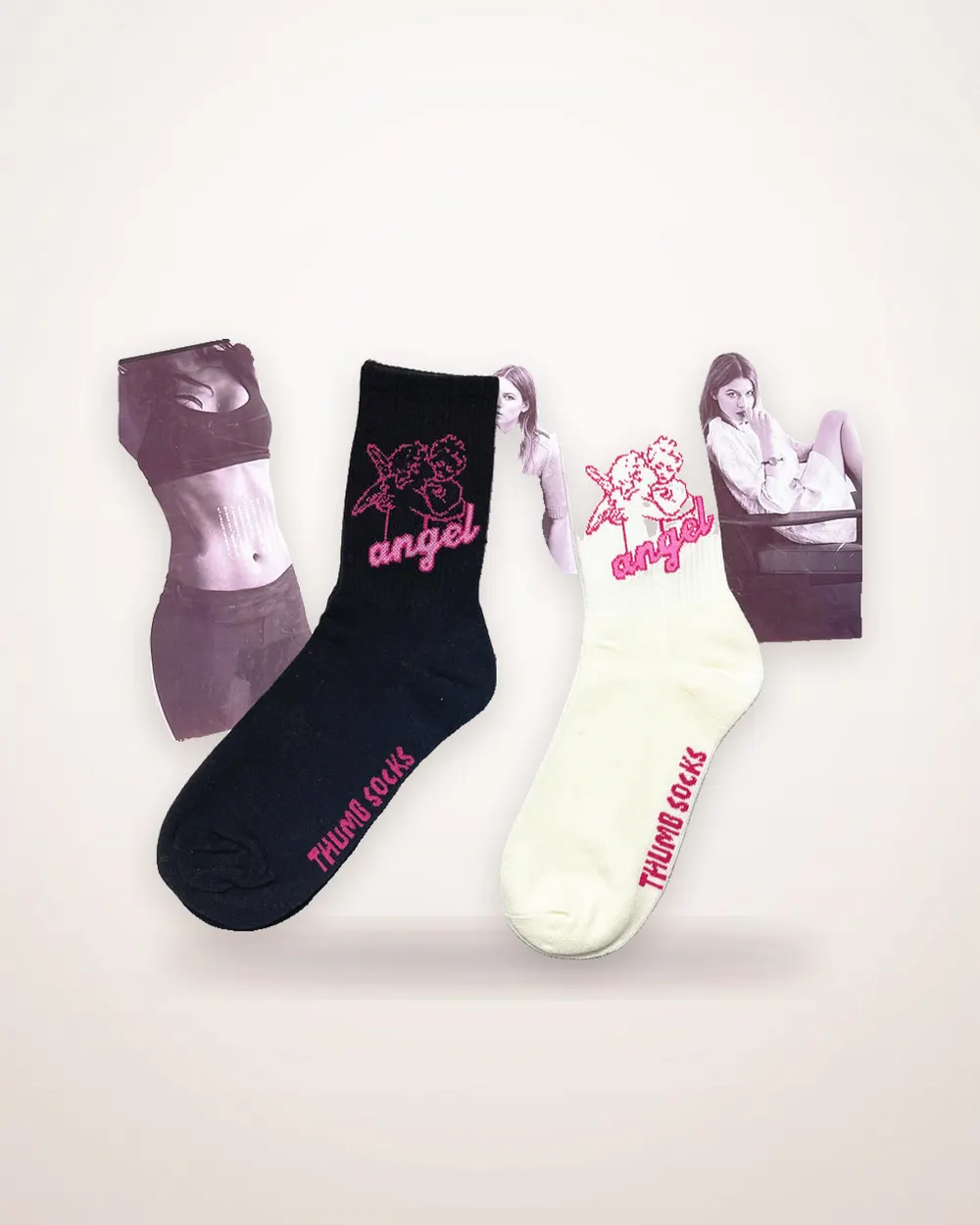 Cotton Letter Mid-Calf Socks