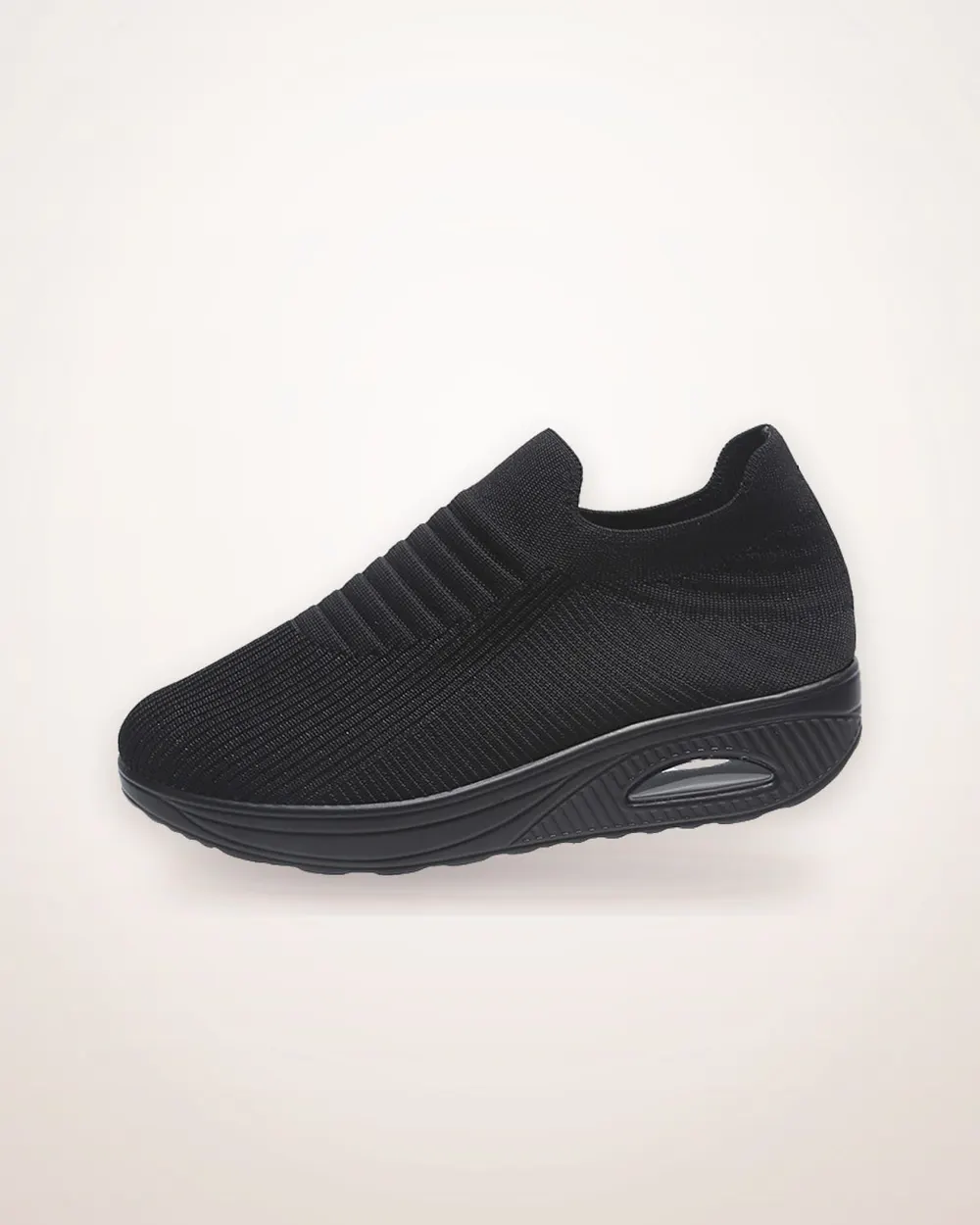 Stripe Mesh Slip-On Flats with Air Cushion
