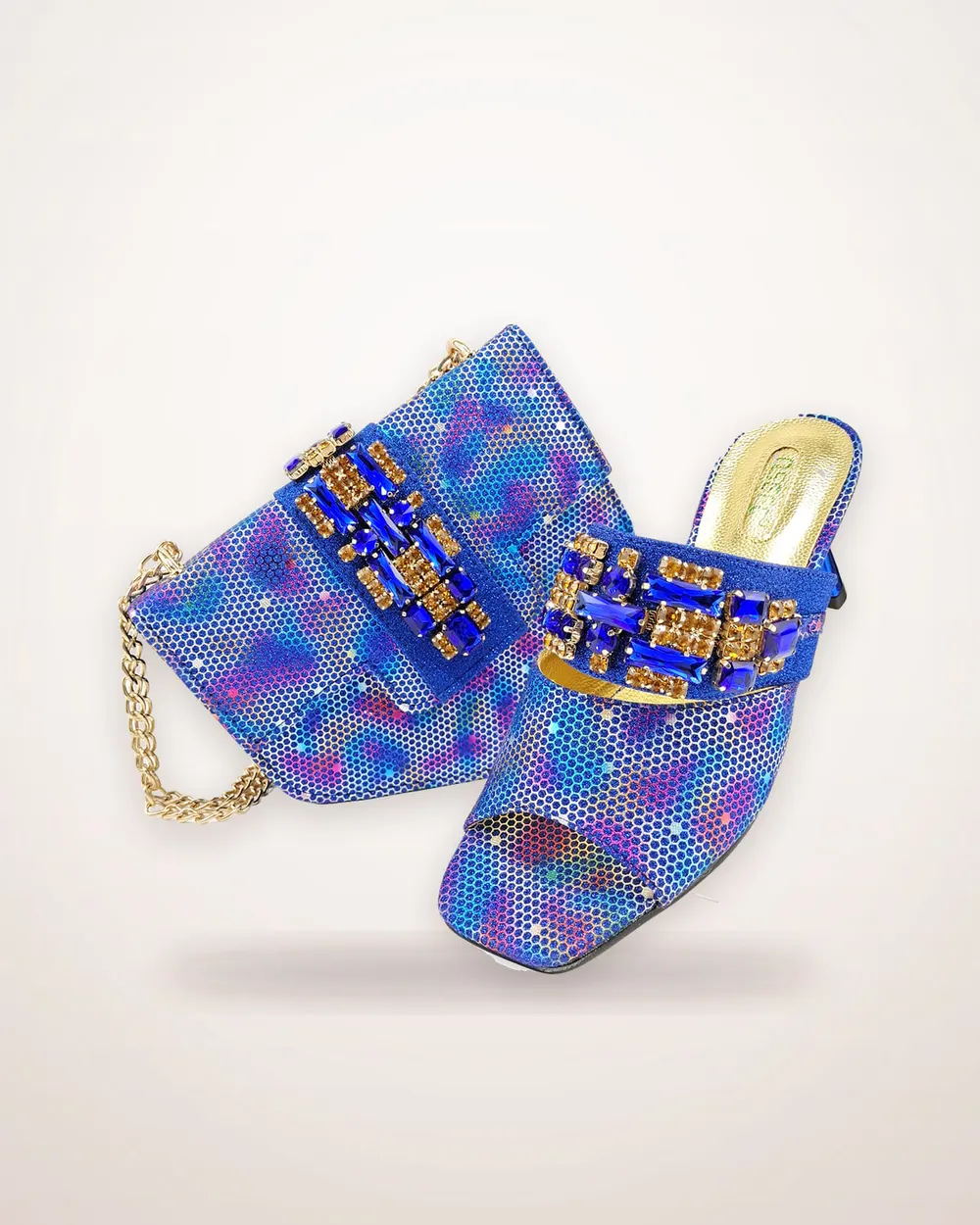 Camouflage Heel Slippers and Bag Set