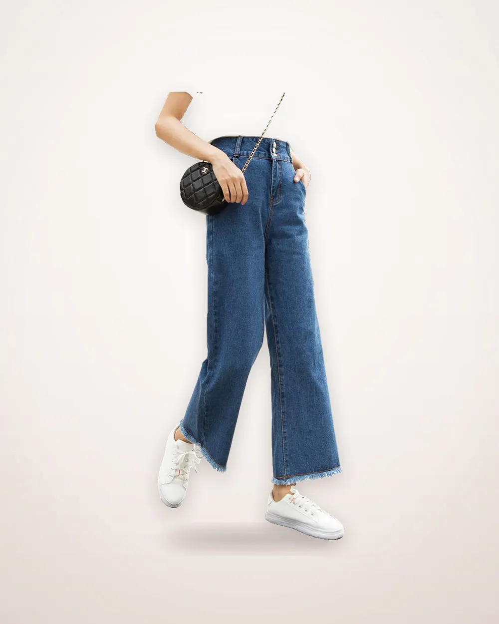 High-Waisted Straight-Leg Cropped Jeans