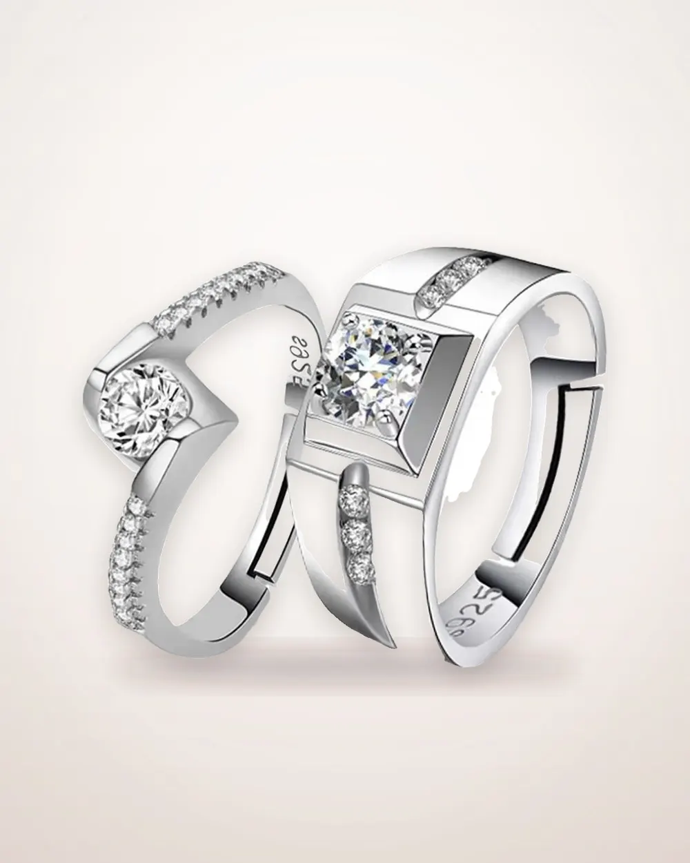 Heart-Shaped Adjustable Couple Ring