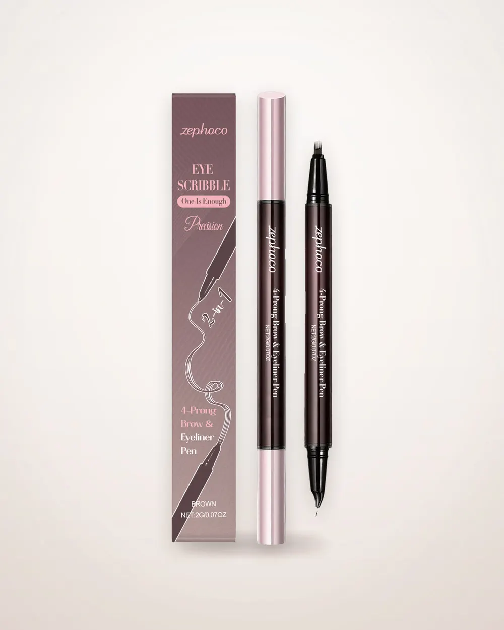 Brown Two-in-One Liquid Brow Pencil