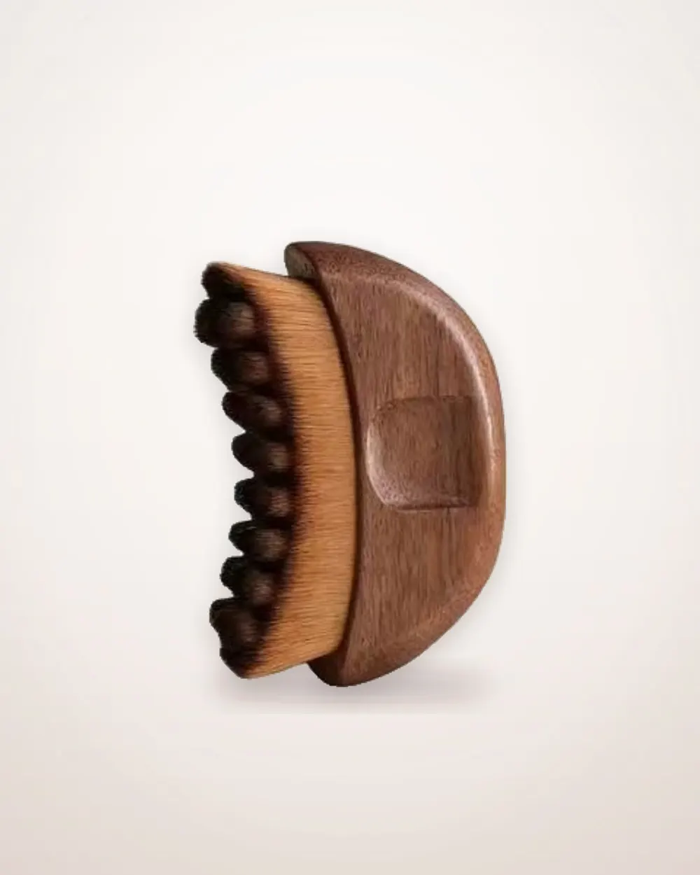 Crescent Facial Massage Brush, Walnut Handle
