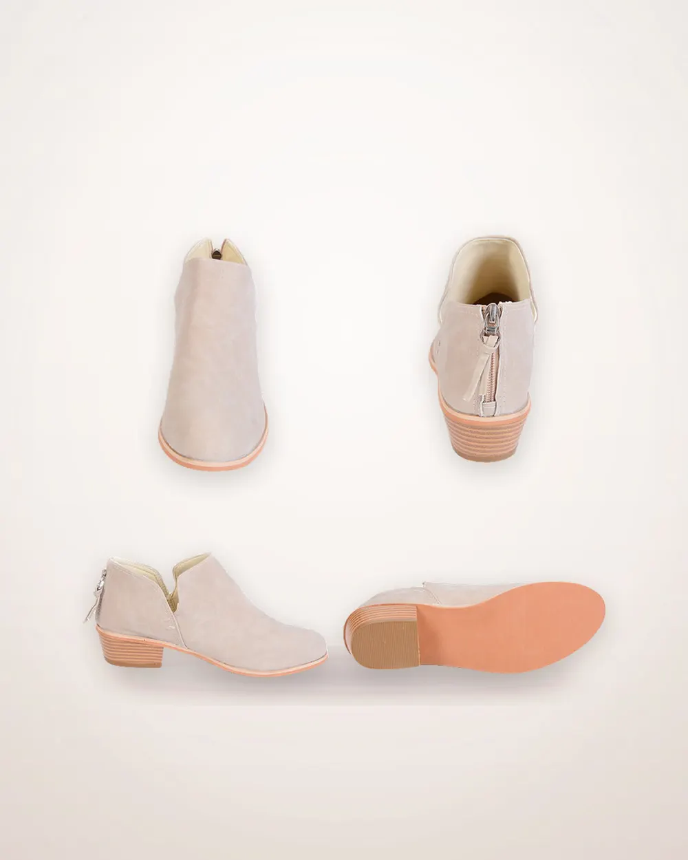 Retro High Heel Faux Suede Ankle Boots