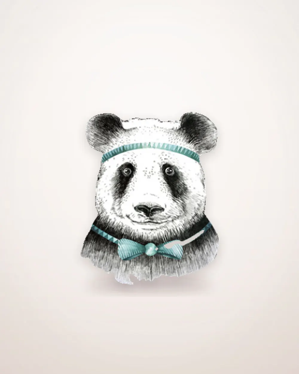Round Microfiber Panda Beach Towel