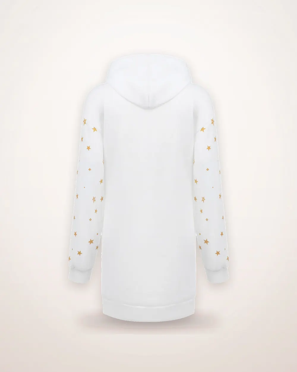 Printed Hooded Mid-Length Sweater