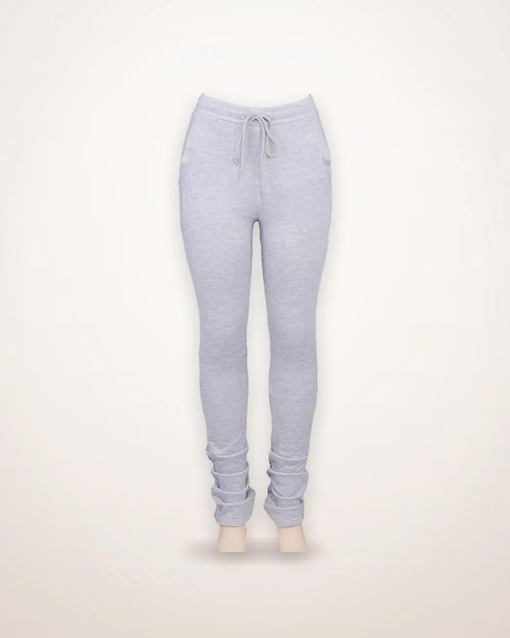 High-Waist Pleated Drawstring Trousers