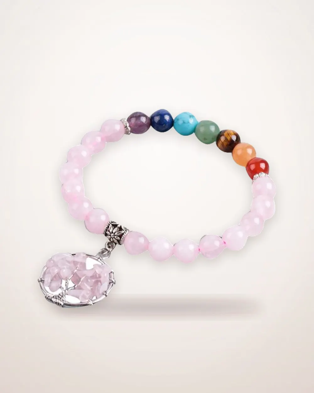 Powder Crystal Seven Chakra Bracelet