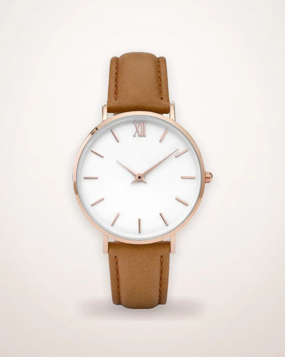 Round Watch with Woven Strap