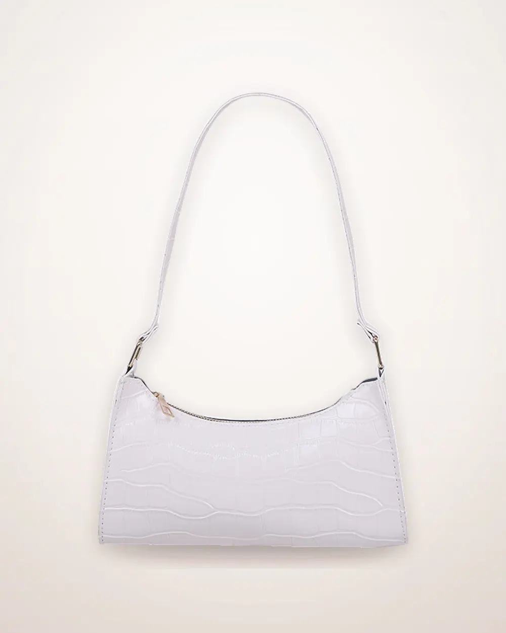 Crocodile-Embossed Shoulder Bag