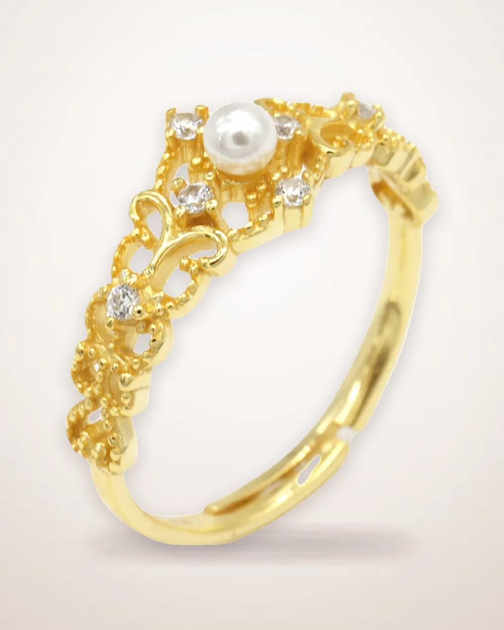 Gold-Plated Hollow Geometric Ring