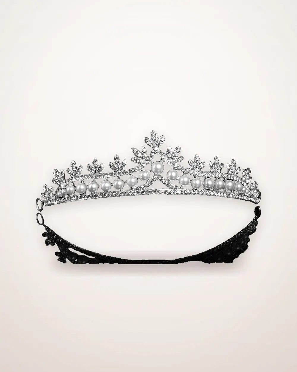 Silver-Tone Pearl Bridal Hair Crown