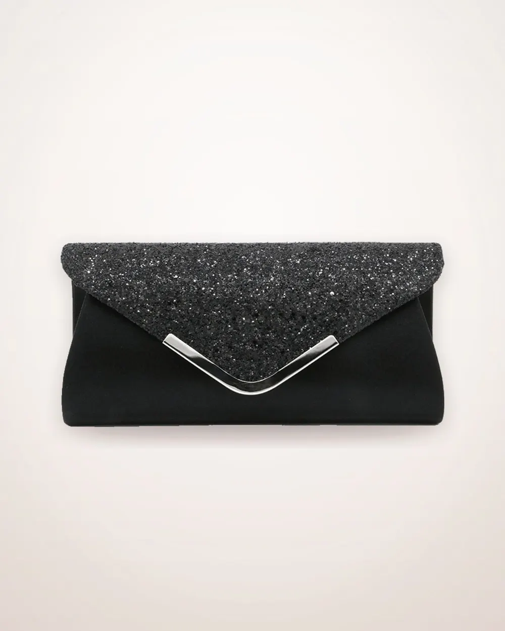 Sequined Zip Pouch Bag