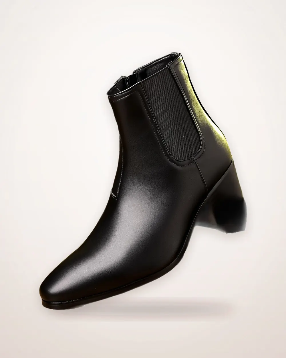 Pointed Toe Side-Zip Leather Chelsea Boots