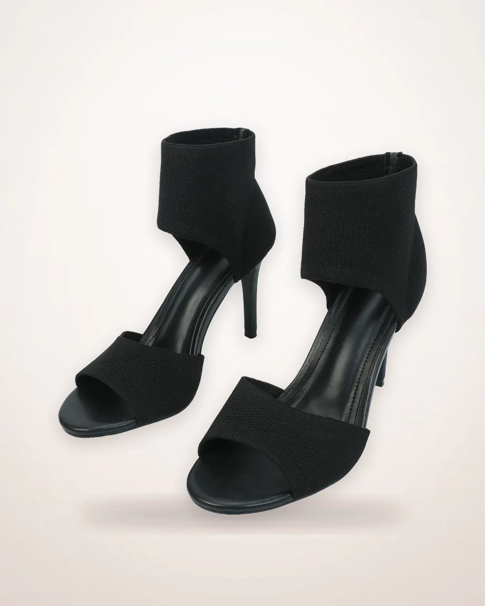 Woven Fish Mouth Heeled Sandals