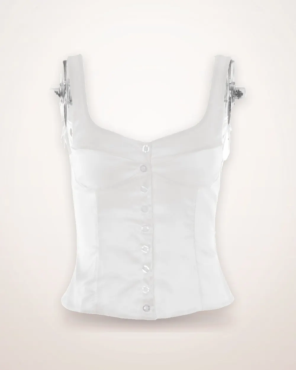 Satin Square-Neck Button-Back Camisole