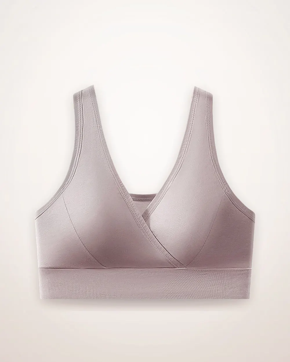 Cross-Front Nursing Bra in Soft Gray