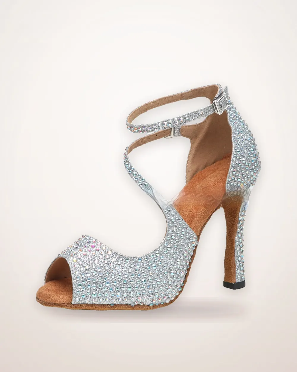 Mid-Heel Latin Dance Shoe with Suede Sole