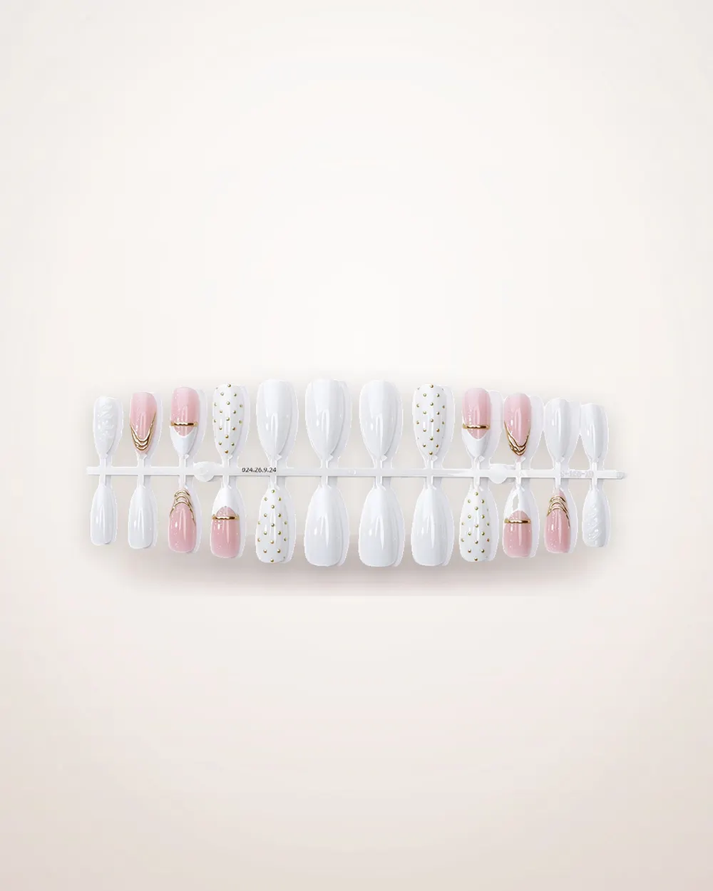 Short Almond French Polka Dot Press-On Nails
