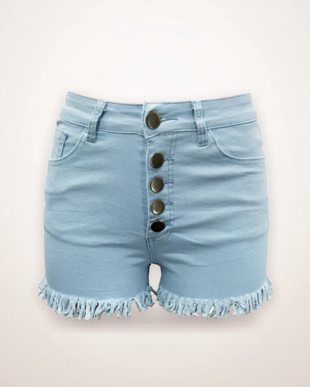 Decorative Button Denim Shorts