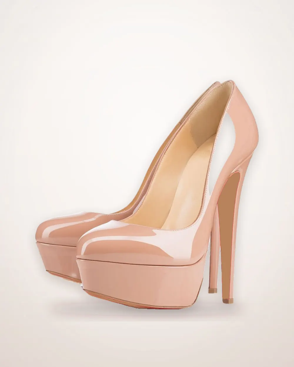 Round-Toe Platform Stiletto Heels