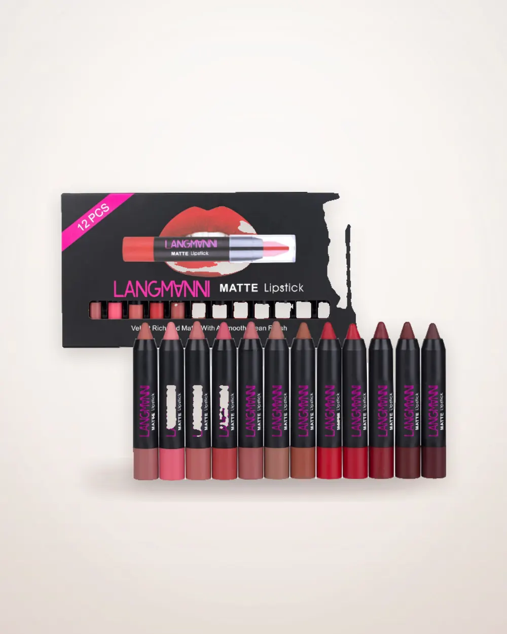 12-Piece Velvet Matte Lipstick Set