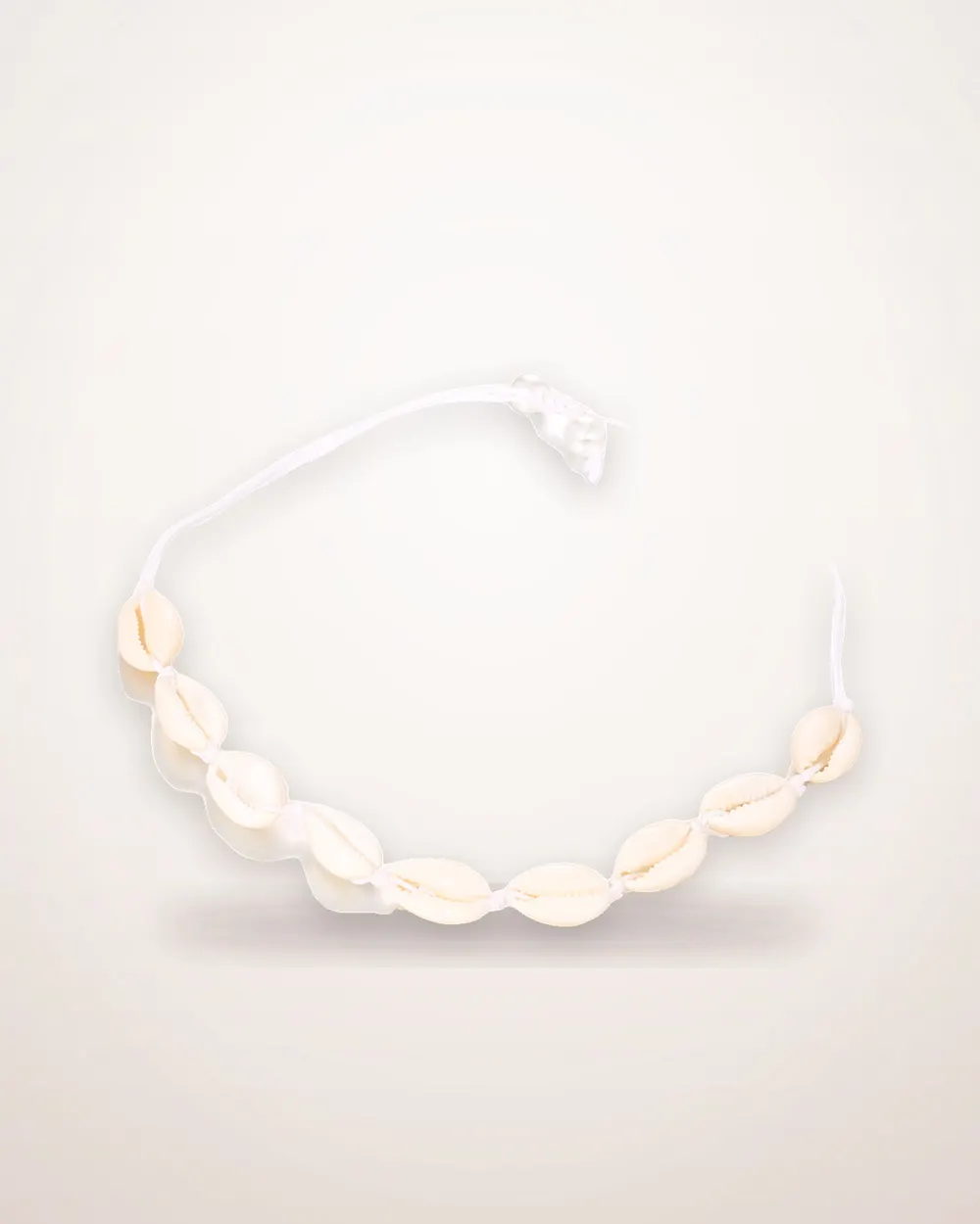 Eight-Shell Woven Pearl-White Anklet