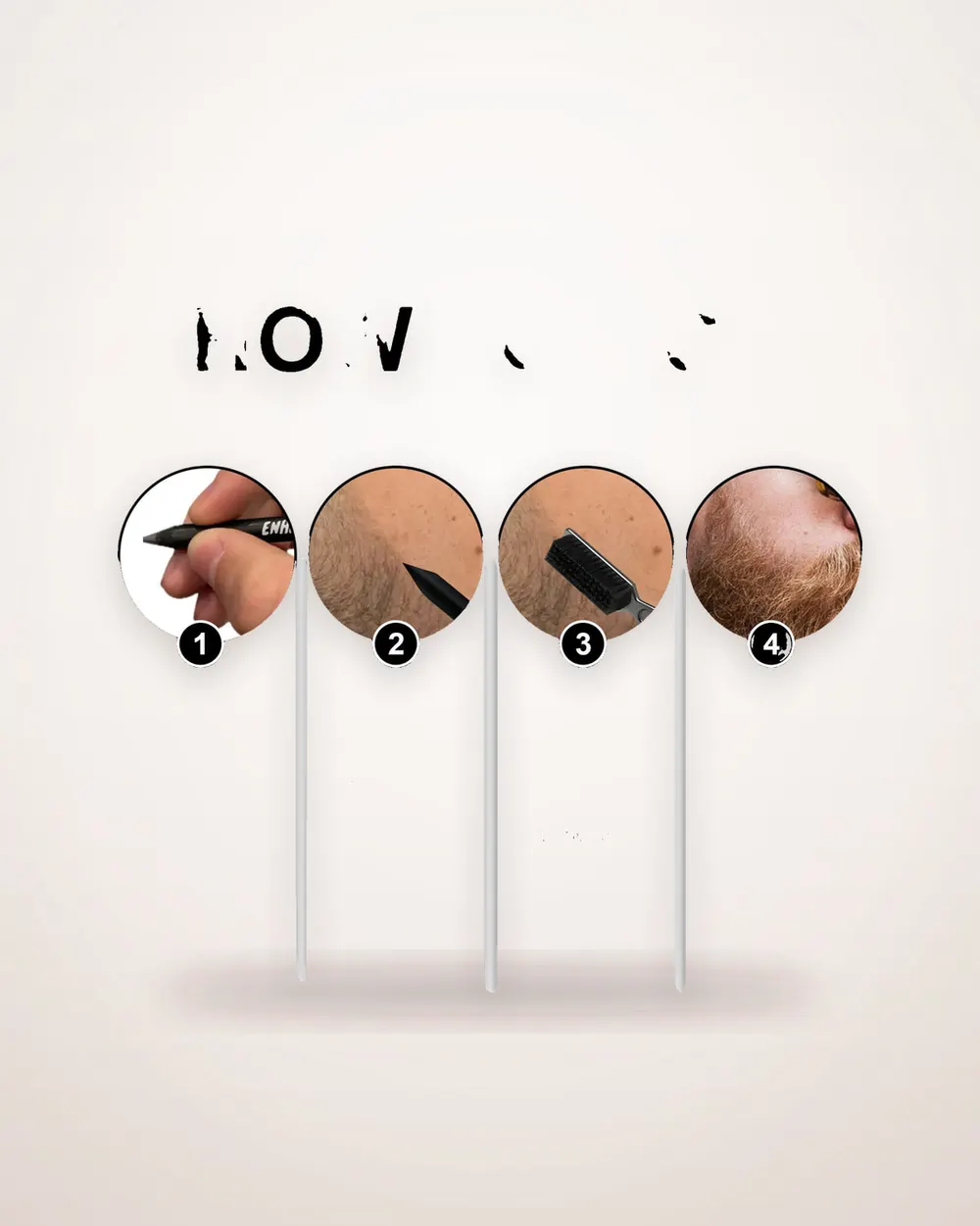 Waterproof Beard Filler Pencil and Brush Set