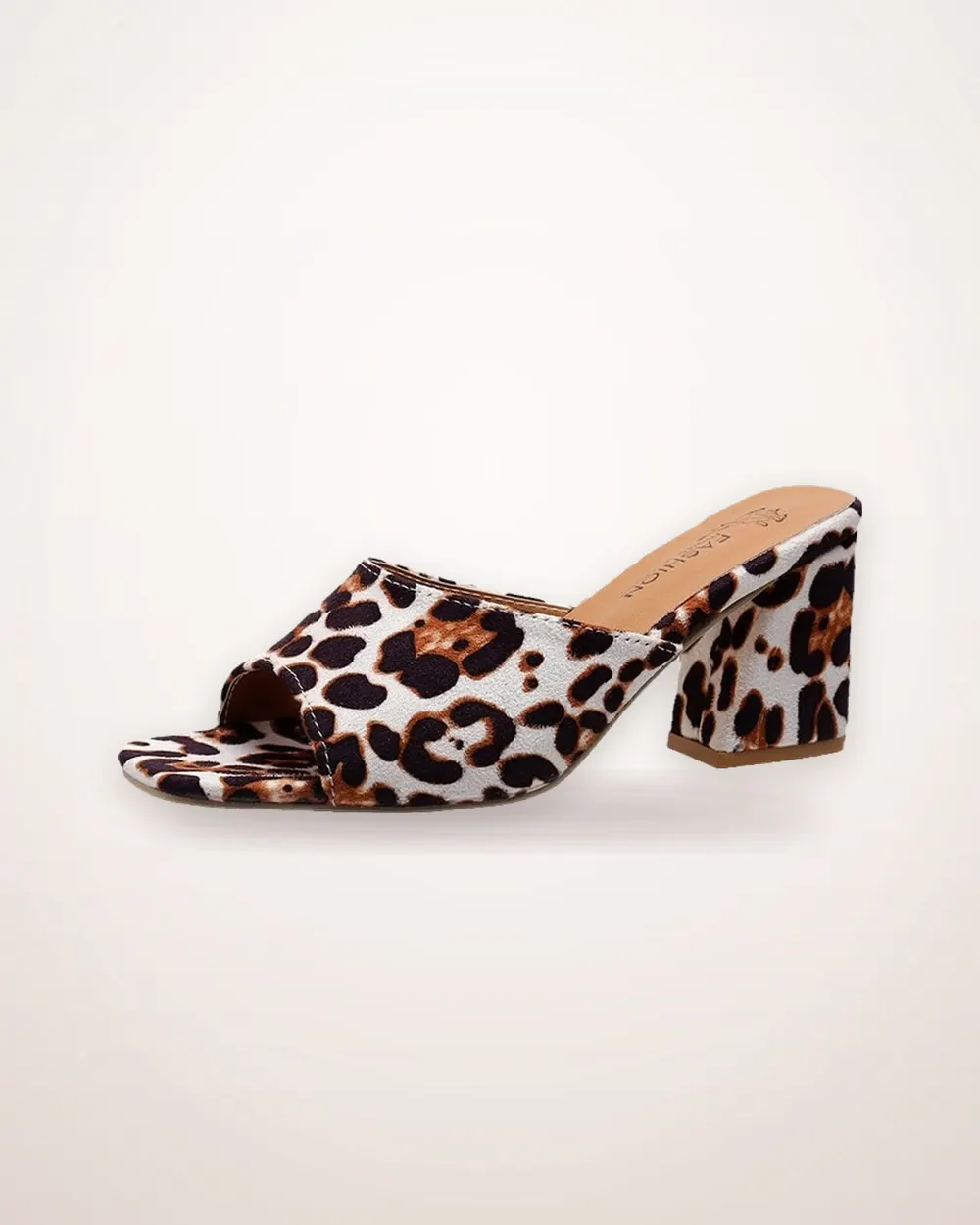 Leopard Print Chunky Heel Sandals