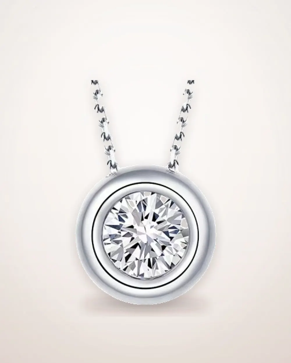 Moissanite Sterling Silver Pendant Necklace
