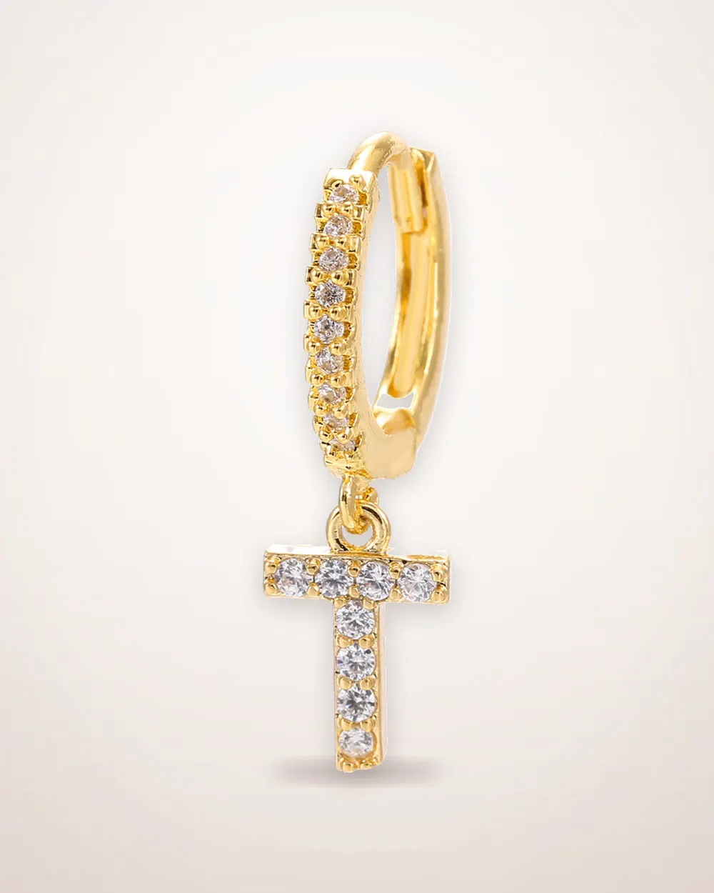 Gold Plated Letter Ear Stud
