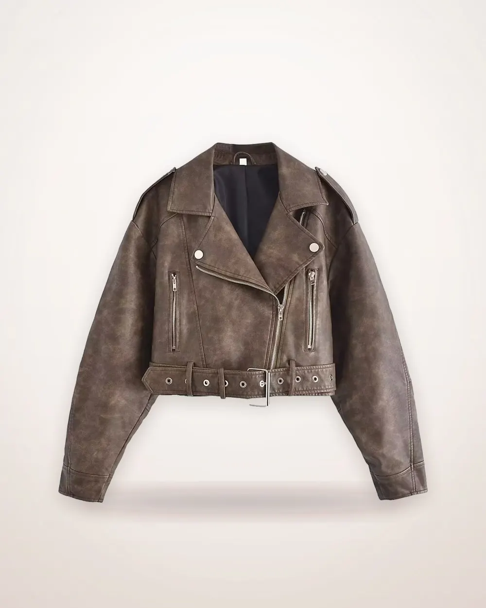 Gradient Faux Leather Jacket