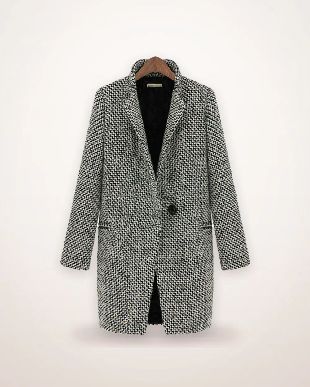 Long Hooded Button Winter Coat