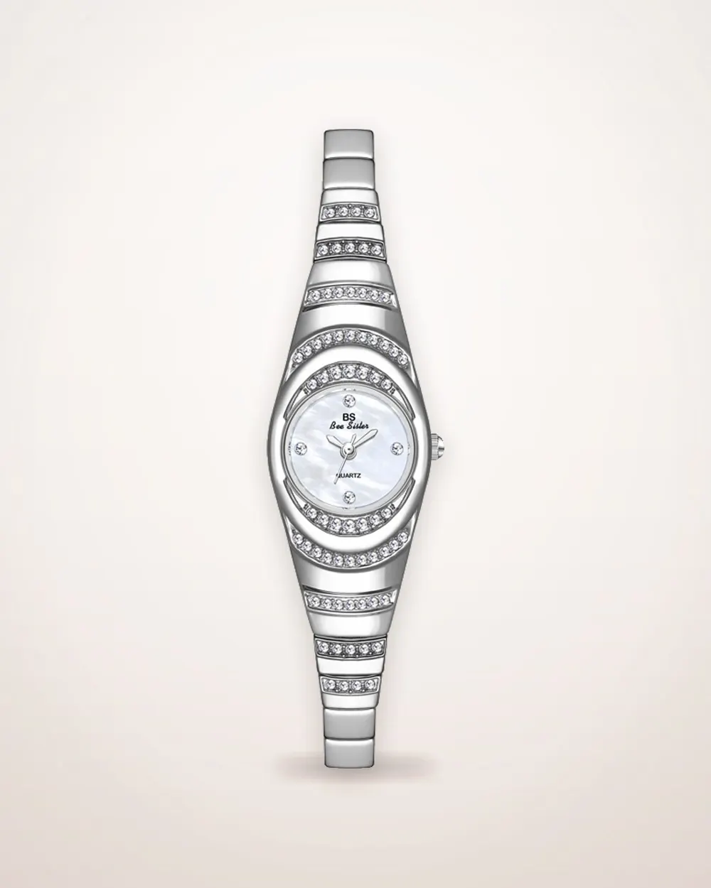 Gold Tone Stone-Set Bracelet Watch