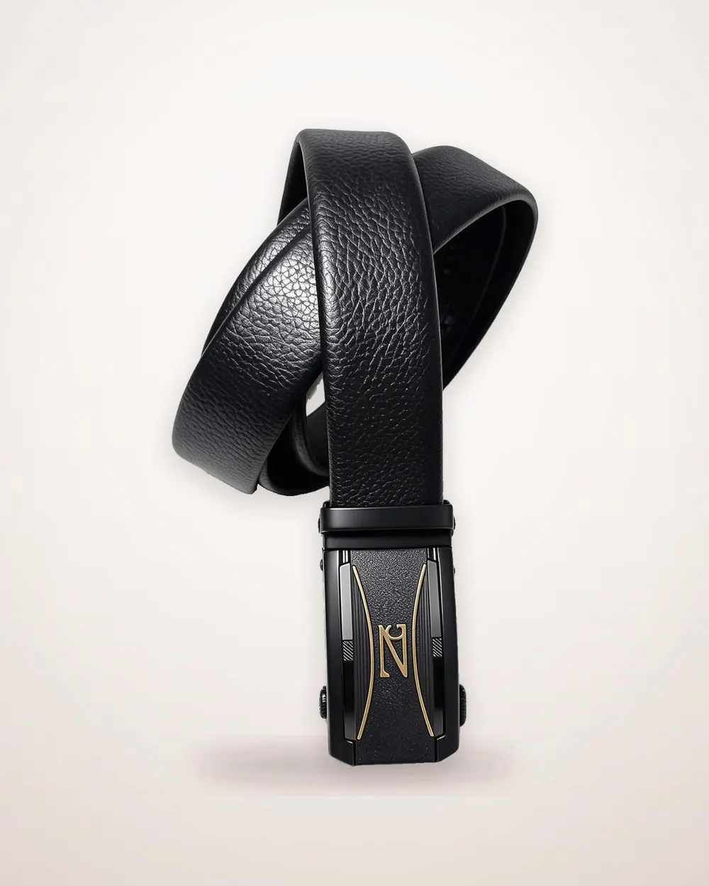 Men's PU Automatic Belt with Golden Buckle