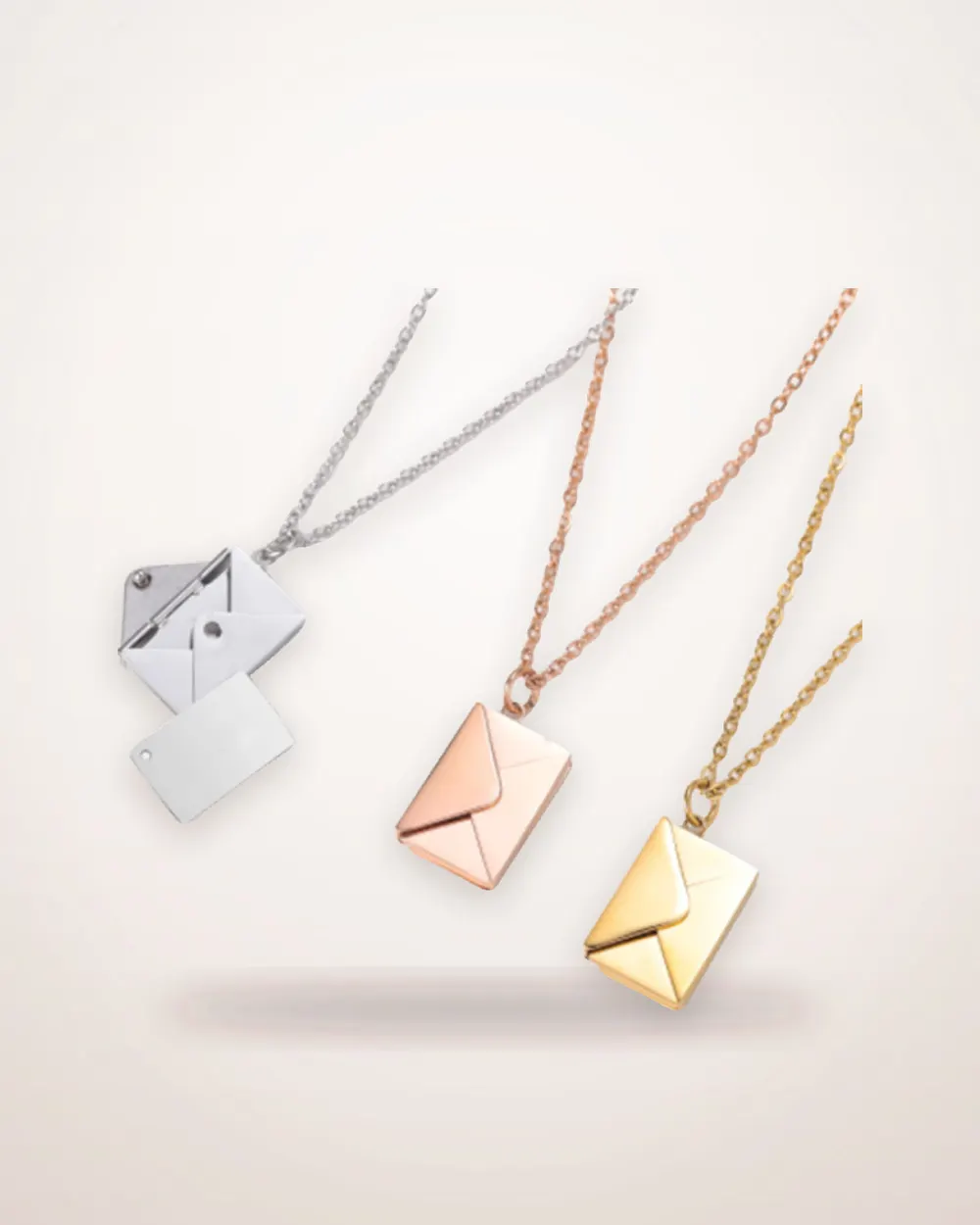 Titanium Steel Envelope Pendant Necklace