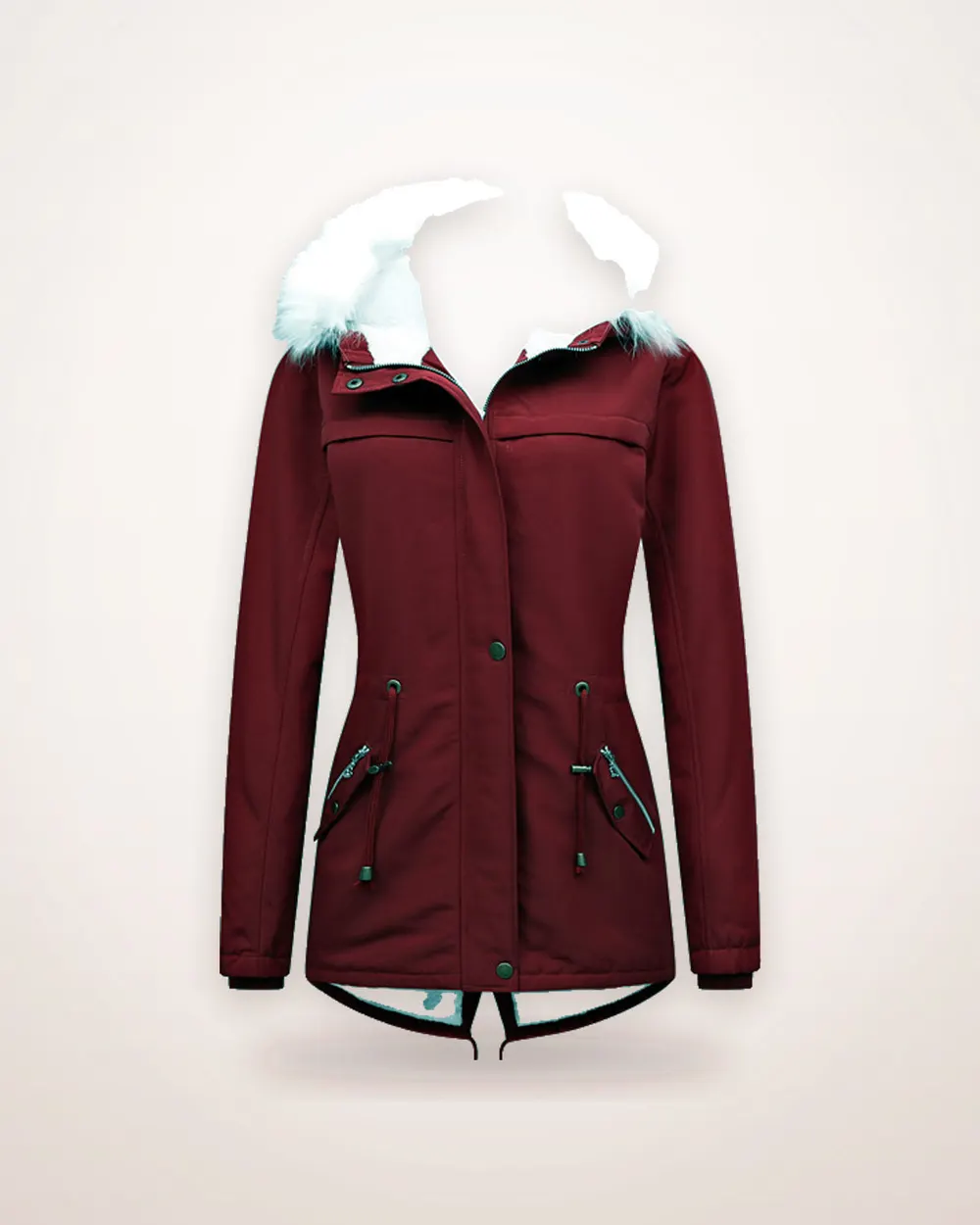 Blue Cotton Mid-Length Zip Coat