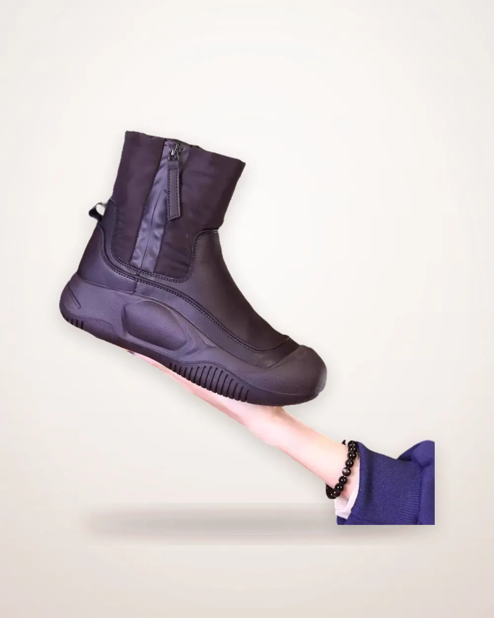 Plush Suede Snow Boots with Side Zip