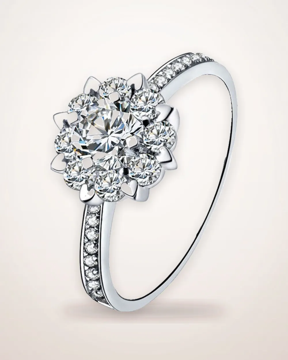 18K White Gold Solitaire Ring