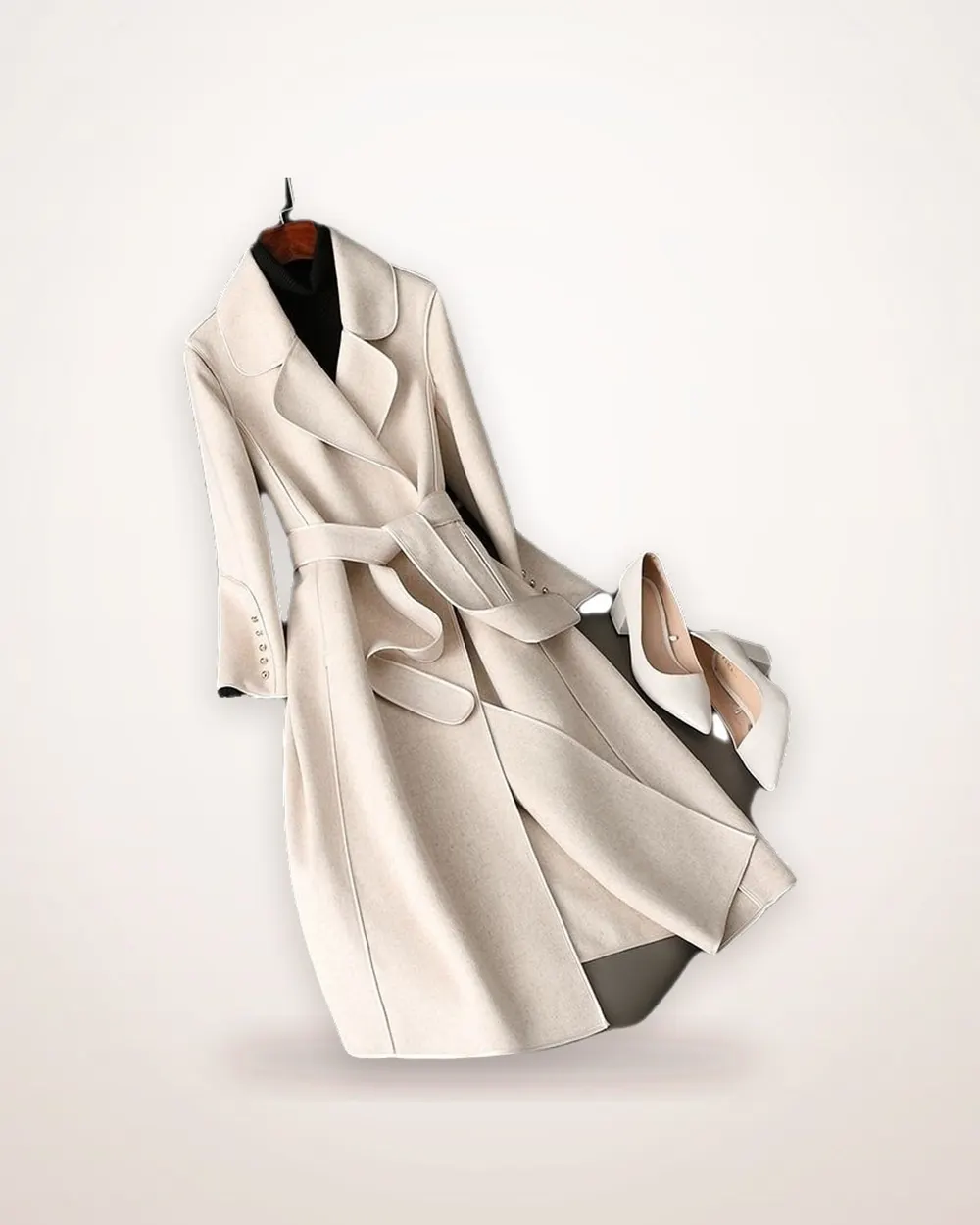 Solid Colour Faux Wool Coat