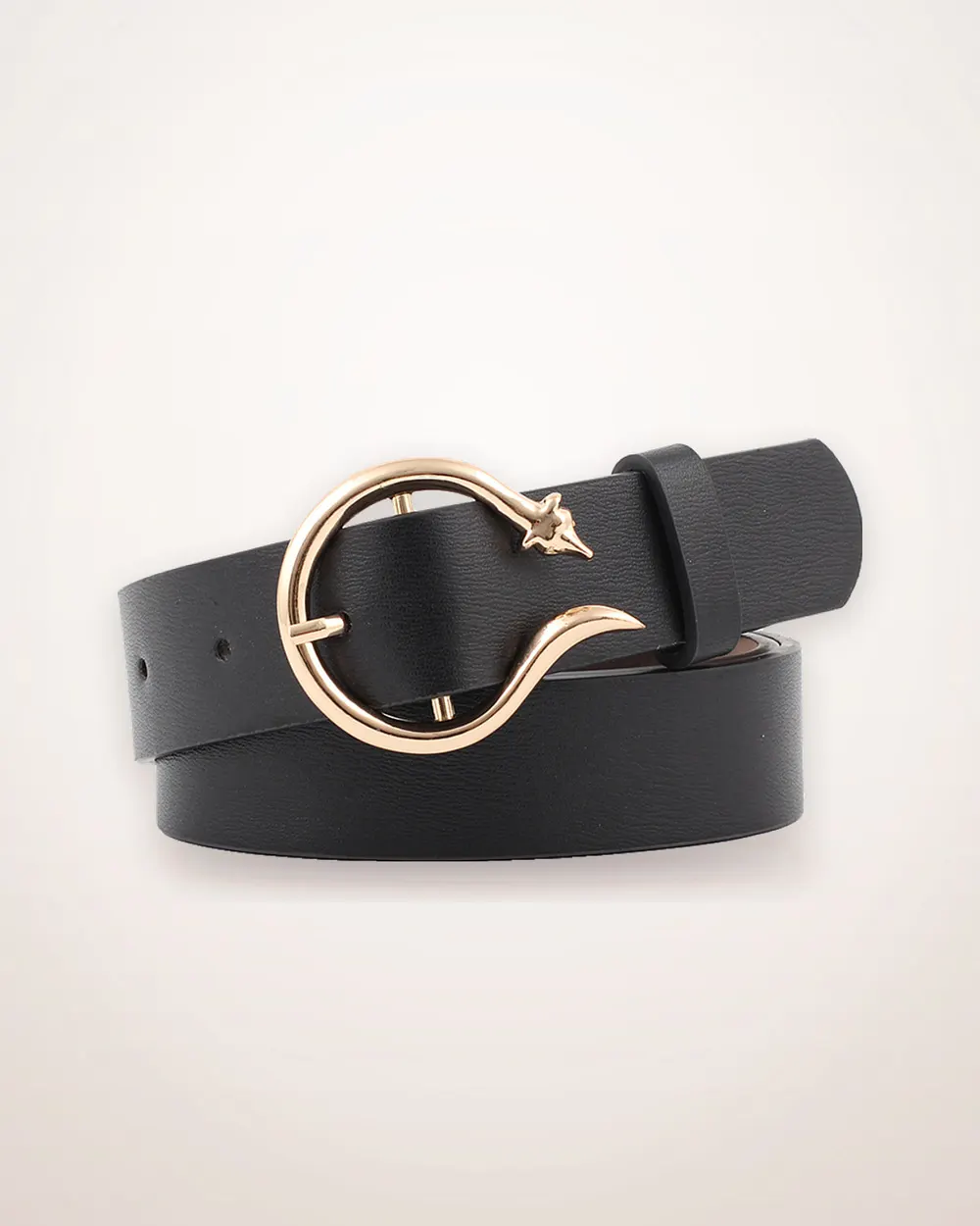 Wide Belt with Oval Alloy Buckle
